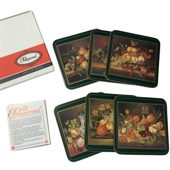 Pimpernel Dining Pimpernel Still Life Fruit Set Boxed Coasters 6